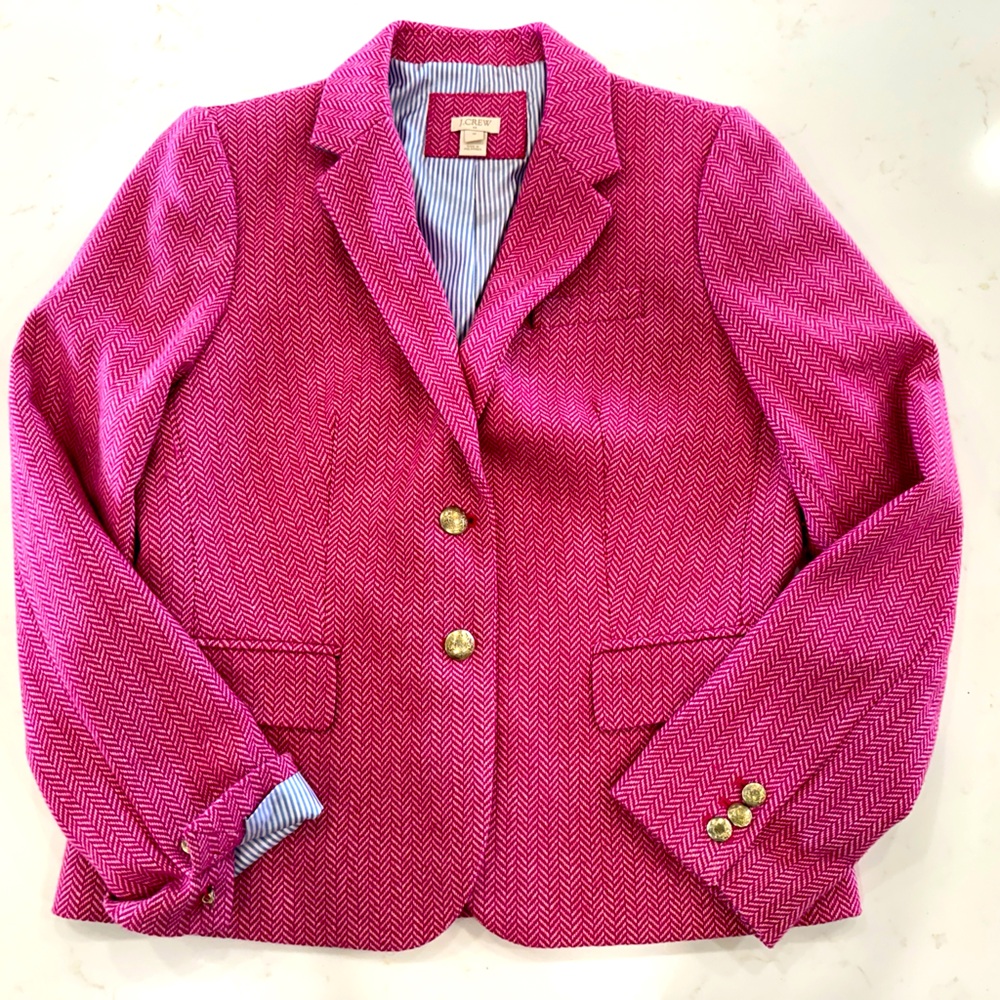 Pink Herringbone schoolboy Blazer